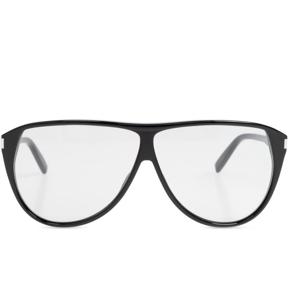 Saint Lauren Black Aviator Eyeglasses - Clear Lenses